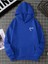 Yarım Kalp Sweatshirt - Sax Mavi Baskılı Oversize Kışlık Kalın Kapüşonlu 1