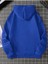 Yarım Kalp Sweatshirt - Sax Mavi Baskılı Oversize Kışlık Kalın Kapüşonlu 2