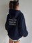 Plain Thailand Sweatshirt - Lacivert Baskılı Oversize Kışlık Kalın Kapüşonlu 5