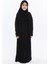Çocuk Namaz Elbisesi- Kaşkorse Pratik Başörtülü - SİYAH 4