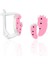 Gümüş Çocuk Küpe Pembe Mineli Ayak Izi Küpe 925 Ayar ST099 1