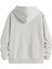 x x Yüz Fermuarlı Hırka Sweatshirt - Gri Baskılı Oversize Kışlık Kalın Kapüşonlu 2