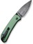 Qubit Button Lock & Thumb Stud Knife Damascus Green Aluminum Handle Çakı 3