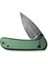 Qubit Button Lock & Thumb Stud Knife Damascus Green Aluminum Handle Çakı 4