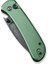 Qubit Button Lock & Thumb Stud Knife Damascus Green Aluminum Handle Çakı 5
