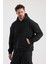 Erkek Siyah Üç Iplik Kapüşonlu Sweatshirt 1