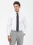 Beyaz Düz Slim Fit Dokuma Klasik Pamuk Karışımlı Gömlek 1