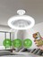 42 Watt Vantilatör 3 Kademe Hız Dimlenebilir 3 Renk LED Işıklı Cata Poyraz Kumandalı Fan LED Ampul 1