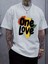 Erkek One Love Baskılı Oversize T-Shirt Salaş 1