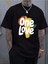 Erkek One Love Baskılı Oversize T-Shirt Salaş 1