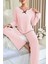 Pembe Pamuklu Fiyonk Detaylı Pijama Takımı 4