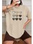Kadın Kalp Baskılı T-Shirt Oversize Salaş 1