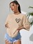 Minimal Kalp Baskılı Siyah Oversize T-Shirt 1
