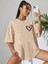 Minimal Kalp Baskılı Siyah Oversize T-Shirt 4