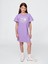Kız Çocuk Mor Vintage Soft Sweatshirt Elbise 1