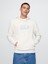 Erkek Beyaz Logo Fransız Havlu Kumaş Sweatshirt 1
