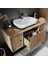 Oval Lavabolu Mat Mdf 120 cm Çekmeceli Banyo Dolabı + Aynalı Üst Dolabı + Boy Dolabı 4