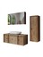 Oval Lavabolu Mat Mdf 120 cm Çekmeceli Banyo Dolabı + Aynalı Üst Dolabı + Boy Dolabı 5