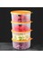 4'lü Yuvarlak Gıda Saklama Kabı Seti - Organizer Düzenleyici Erzak Kabı 4X1200ML Turuncu 1