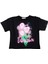 Kız Çocuk Çiçek Baskılı Fırfır Kenarlı Tshirt 1