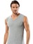 Erdem Gri Slim Fit Kolsuz Derin V Yaka Atlet 1118 1