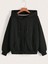 Fermuarlı Hırka Sweatshirt - Siyah Baskılı Oversize Kışlık Kalın Kapüşonlu 2