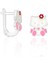 Gümüş Çocuk Küpe Kedi Motifli Pembe Mineli Klipsli Küpe 925 Ayar ST103 1