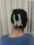 Kadın Kız Peluş Mandal Toka 12 cm Iki Adet Yeşil 3