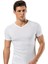 Erdem Beyaz Ribana V Yaka T-Shirt 1198 1