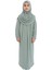 Çocuk Namaz Elbisesi- Kaşkorse Pratik Başörtülü - Açık Su Yeşili 2