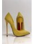 Sarı Süet Stiletto Topuklu Ayakkabı 1