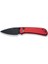 Qubit Button Lock & Thumb Stud Knife Red Aluminum Handle Çakı 1