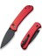 Qubit Button Lock & Thumb Stud Knife Red Aluminum Handle Çakı 2