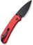 Qubit Button Lock & Thumb Stud Knife Red Aluminum Handle Çakı 3