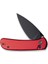 Qubit Button Lock & Thumb Stud Knife Red Aluminum Handle Çakı 4
