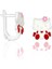 Gümüş Çocuk Küpe Kedi Motifli Kırmızı Mineli Klipsli Küpe 925 Ayar ST104 1