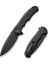 Button Lock Praxis Flipper Knife Black Aluminum Handle Çakı 2