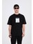 Oversize Bisiklet Yaka Baskılı Tshirt 1