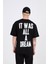 Oversize Bisiklet Yaka Baskılı Tshirt 2