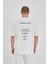 Oversize Yazı Baskılı Bisiklet Yaka Unisex Tshirt 3
