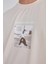 Oversize Bisiklet Yaka Baskılı Tshirt 4