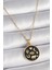 316L Çelik Gold Renk Siyah Şans Kolyesi - TJ-BKO9547 1