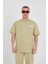 Yazı Baskılı Unisex Bisiklet Yaka Tshirt 1