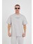 Oversize Yazı Baskılı Bisiklet Yaka Unisex Tshirt 1
