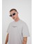 Oversize Yazı Baskılı Bisiklet Yaka Unisex Tshirt 3