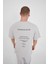 Oversize Yazı Baskılı Bisiklet Yaka Unisex Tshirt 4