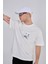 Oversize Bisiklet Yaka Baskılı Tshirt 1