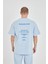 Oversize Yazı Baskılı Bisiklet Yaka Unisex Tshirt 4