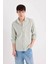 Regular Fit Pamuklu Uzun Kollu Mint Yeşili Erkek Gömlek D7079AX/GN1255 1