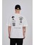 Oversize Bisiklet Yaka Ön Arka Baskılı Tshirt 1